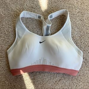 SOLD White Nike Bra Pink Band Compression Bra